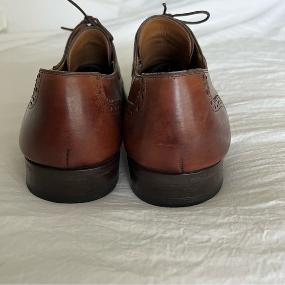 🤎 MAGNANNI~ Men's Wingtip BROWN All Leather Dress Shoes US 10.5 - Picture 7 of 16